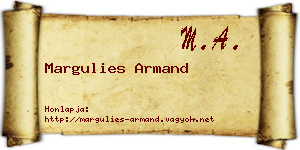 Margulies Armand névjegykártya